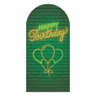 Painel Romano Happy Birthday Neon Decoração 3D Em Tecido 180