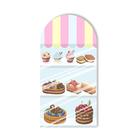 Painel Sublimado Vertical Vitrine de Doces Patisserie Quitandas Candy Color 80x180cm - Fabrika De Festa