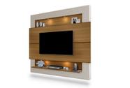 painel suspenso de TV para casa grande cor carvalho / off white