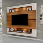 Painel Tv 75 Polegadas com Luzes Led Milão New Carvalho Off White