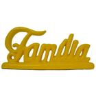 Palavra Família em Cerâmica Decoração de Sala e Escritório - Amarela