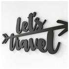 Palavra / Frase Decorativa de Parede - Let's Travel (40x19cm)