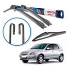 Palheta Dianteira E Traseira Limpador de Parabrisa Bosch GM Celta Ford KA