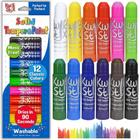 Palitos de pintura Kwik Stix Solid Tempera 12 cores laváveis para crianças