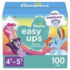 Pampers Easy Ups Calças de Treinamento Meninas e Meninos, 4T-5T (Tamanho 6), Contagem de 100, Pacote Enorme, Embalagem e Impressões Podem Variar