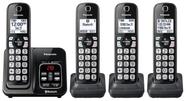 Panasonic Sistema de Telefone Sem Fio Expansível com Bluetooth, Assistente de Voz, Secretária Eletrônica e Bloqueio de Chamadas Panasonic - 4 Aparelhos Sem Fio - KX-TGD664M (Preto Metálico)