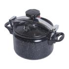 Panela Alta Pressão Indução Antiaderente Revestimento Mármore Cerâmico 5 Litros Preta - MGC
