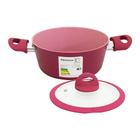 Panela Caçarola Antiaderente Cerâmica de Indução Viena Rosa Plus 20cm - Casambiente