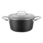 Panela Caçarola Black Rock em Alumínio Indução Fundo Triplo 24cm 4,1L Preta 10036 Mimo Style