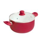 Panela Caçarola em Alumínio com Revestimento Cerâmico 24cm Vermelho 4568 - Wellmix