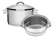 Panela Cuscuz Cuscuzeira Inox 2 Pçs 16cm Tramontina 65500300