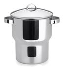 Panela Cuscuzeira De Indução Grande Aço Inox 3 Litros Aparelho Cuscuz Fogão Elétrico Indução Convencional Fervedor Legumes No vapor Forma Inox