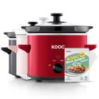 Panela de cerâmica atualizada KOOC Small 2L Slow Cooker, conjunto de aço inoxidável