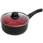 Panela de Indução Revestimento Antiaderente Cerâmica Preto e Vermelho 18cm - Lyor