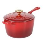 Panela de molho Crock-Pot 3L de ferro fundido esmaltado com tampa em gradiente vermelho