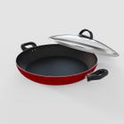 Panela de Paella Wok 30 cm Antiaderente com Tampa de Vidro - Ficone Decor