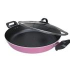 Panela de Paella Wok 32cm Antiaderente com Tampa de Vidro - Ficone Decor