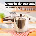 Panela de Pressão Alumínio Suprema Roque 7 Litros para cozinha alimentos pino de segurança praticidade casa