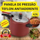 Panela De Pressão Antiaderente 4,5l Vermelha Cereja Selo Inmetro Alumínio Caçarola Teflon Segurança Cozinha - Alegrete