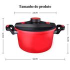 Panela De Pressão Ceramica Indução Anti Explosão 6L Vermelha - SA Tools