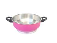 panela de vapor duplo color ROSA vaporeira para legumes peixes e frutos do mar