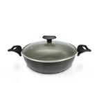 Panela Frigideira Caçarola Tampa de Vidro WOK 24 cm Antiaderente Alumínio