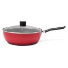 Panela Frigideira Wok Vermelha com Tampa 28cm 4,1 Litros Garlic Brinox