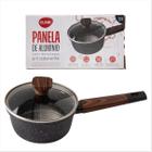 Panela Indução 16cm 1300ml Carvalho Antiaderente tampa Vidro