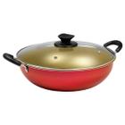 Panela Resistente Tacho Paella Moqueca 28 Cm Tampa Vidro Antiaderente Alças Laterais Frigideira Brasil