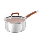 Panela Tramontina Romagna Aço Inox Alumínio Cerâmico Marfim 18 cm 2,25 L