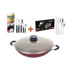 Panela Wok 36Cm + Faq Preto 30Pç + Faq Inox 24Pç Tramontina