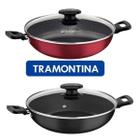 Panela Wok Alumínio Antiaderente Tramontina 3,3l Tampa Vidro Ideal Para Sua Cozinha