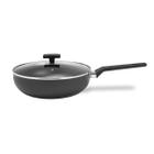 Panela Wok Antiaderente Cinza Com Tampa - Brinox 3,55 Litros