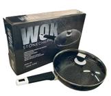 Panela wok antiaderente indução stonechef 28cm