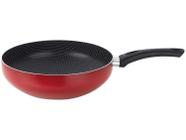 Panela Wok Antiaderente Multiflon de Alumínio 77028 Vermelha 28cm