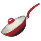 Panela Wok com Cabo Ceramic Class 28cm Vermelha Class Home