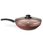 Panela Wok Flora Super Flon em Alumínio 24cm 2,8L Chocolate 9197 MTA