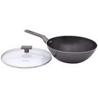 Panela Wok Frigideira Antiaderente Fundo Triplo com Tampa 28cm Indução 4,15l Sartin Cook Grafite