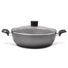 Panela Wok Frigideira Grafite Tampa e Alças 28cm 4,1 Litros Antiaderente Garlic Brinox