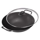 Panela Wok Grande Antiaderente Tampa de Vidro Diâmetro 32cm. - Artnelli