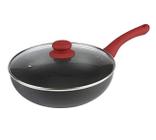 Panela Wok Linha Aroma 24Cm Tampa Antiaderente Mor - Preta