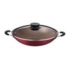 Panela Wok Paris 32 cm 4,4 L em Alumínio com Revestimento Antiaderente Vermelho com Tampa de Vidro Tramontina 28545/732