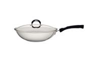 Panela Wok Solar Silicone 28 cm 3,3 L em Aço Inox Fundo Triplo com Tampa e Alças em Silicone Tramontina 62138/280