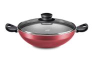 Panela wok supra antiaderente c/ alça e tampa de vidro 4,3l - MTA