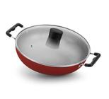 Panela wok top quality 30 com tampa de vidro e alça - alegrete