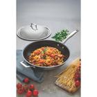 Panela Wok Tramontina Indução Antiaderente Inox Grano 32cm