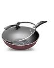 Panela Wok Vermelha Antiaderente 32cm Indução Gás - Casa Prestige