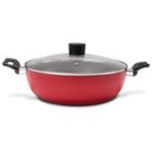 Panela Wok Vermelha com Tampa e Alças 28cm 4,1 Litros Garlic Brinox