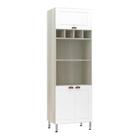 Paneleiro 70 Cm Duplo Nicho Agatha Legno Crema C/ Branco Pet - LUCIANE