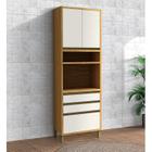 Paneleiro 70cm 3 Portas e 2 Gavetas com Espaço para Micro-ondas 100% Mdf Barbados Espresso Móveis